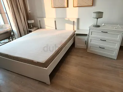 Wooden Double Bed Frame with Mattress & More