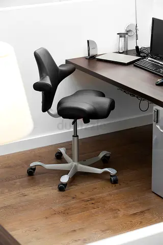I'm Selling HAGCapisco Adjustable Standing Desk Chair Black Frame Eco Polyester Black Seat