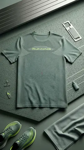 Men's Running T-Shirt - Lightweight Breathable Sports Tee (Green)