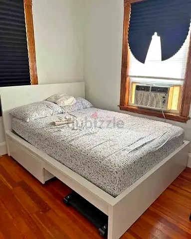 Ikea king size bed with mattress and storage drawers