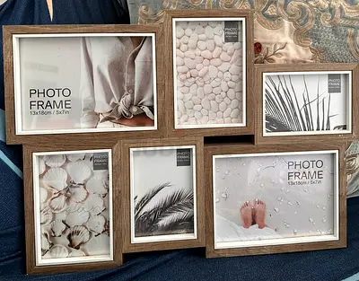 Wooden Multi-Photo Frame Collage - Holds Multiple 13x18cm / 5x7in Photos