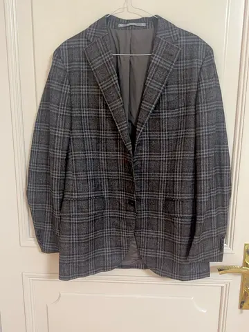 Davide Cenci Loro Piana Wool Silk Cashmere Plaid Blazer – IT 48