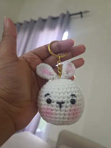 The Adorable Handmade Crochet Bunny Keychain