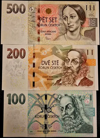 CZECH REPUBLIC BANKNOTE SET 2009-2018