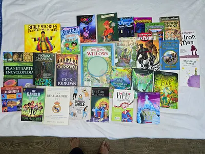 Bundle of Children's & Young Reader Books with Mixed Fiction, Classics, Encyclopedias. Cheap price