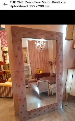 Tufted Floor Mirror. Upholstered 100x200 cm. Brand: The ONE. Worth AED. 5,495. Selling: AED. 2,300.
