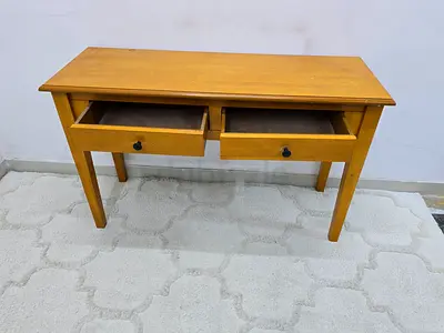 Solid Wood Console Table with 2 Drawers - Light Oak Finish