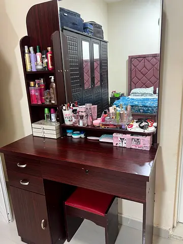 Dressing Table for Sale – Dark Brown with Stool