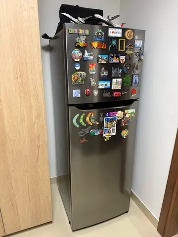 Used double-door refrigerator in good working condition