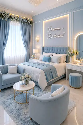 New Elegant style 180*200 light blue colour king size bed