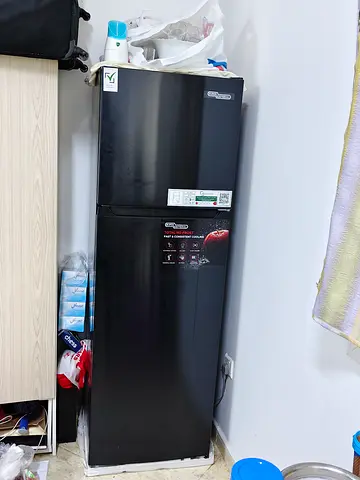 Super General Black Double-Door Refrigerator - Good Working Condition