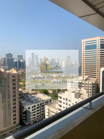 One bedroom, living room, and two bathrooms for annual rent in Al Majaz area