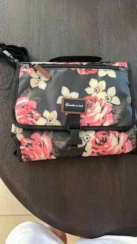 Floral Changing Mat/Portable Diaper Bag - Foldable and Lightweight