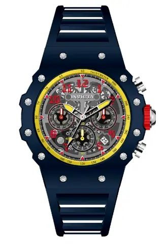 NEW men's chronograph sports watch - blue silicone strap
