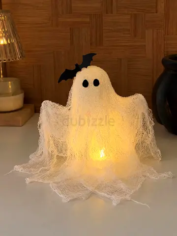 Handmade Halloween Ghost Decor with LED lights