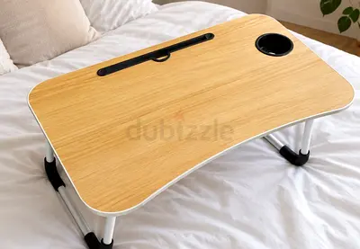 Adjustable Over-Bed Laptop/Breakfast Table - Light Wood Finish