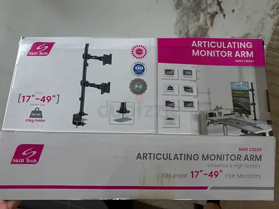 50%DISCOUNT Articulating Dual Monitor Arm (fits 17"–49") - New in Box