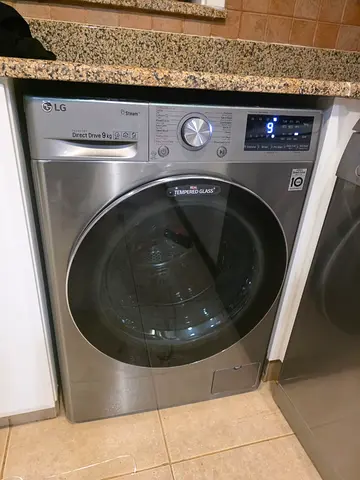 LG Front Load Washer 9kg, Stainless Steel, Good Condition