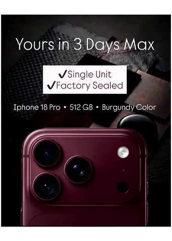 iPhone 18 Pro Burgundy 512 GB - Factory Sealed