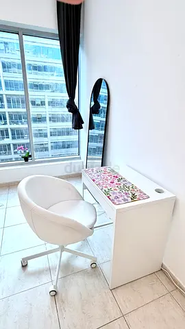 IKEA MICKE Desk + SKRUVSTA Chair | AED 440 | Pickup Skycourts Towers, Dubailand