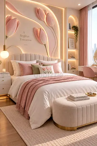 New Elegant style Beige colour 180*200 king size bed.
