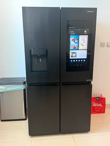 Hisense Smart Four-Door Refrigerator with Water Dispenser - Black