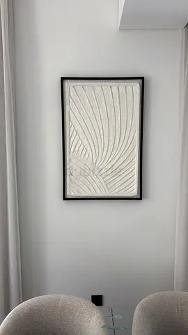 Textured Abstract Framed Wall Art - Neutral White
