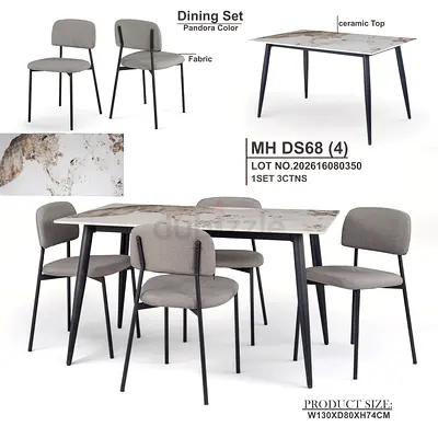 Luxury Design Marble Top Dining Set 4 Seater