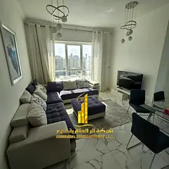 Luxury apartment, second occupancy, one bedroom and living room with an open balcony. Ajman, Oasis T