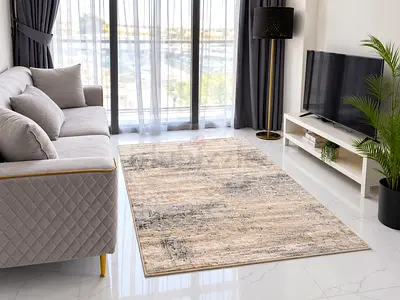 2 Beige Modern Rugs Set of 160cm & 80cm - Good Condition