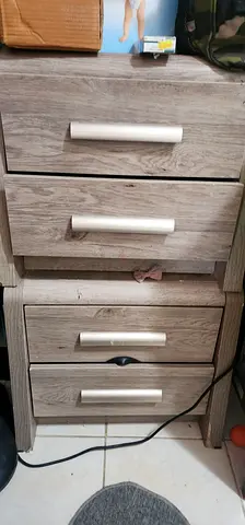 Wooden 2-Drawer Bedside Cabinet / Nightstand - Light Oak Finish