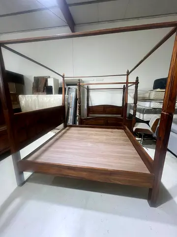 Solid Wood Four-Poster Canopy Bed