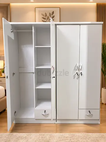 White 2 door Wardrobe with Shelves and Drawers -brand new