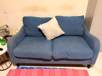 Blue 2-Seater Sofa in Good Used Condition
