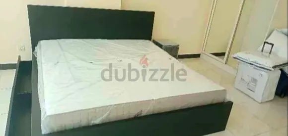 Ikea king size bed with mattress and storage drawers