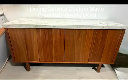 Custom-made Wooden Dining Cabinet with Marble Top - Gently Used