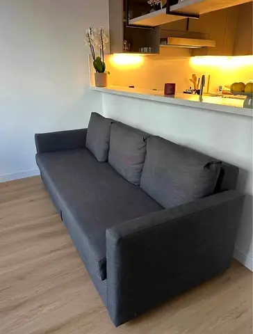 3-seater grey fabric sofa in good condition