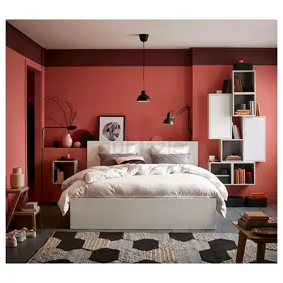 IKEA MALM King Bed + VESTERÖY Mattress 180×200 | AED 1,650 | Skycourts Towers