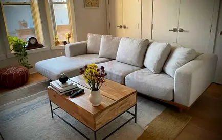 Top Selling West Elm L shape Sofa Beige