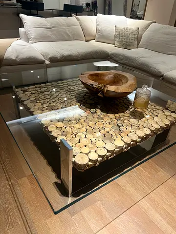 Marina Home Glass & Wood coffee table