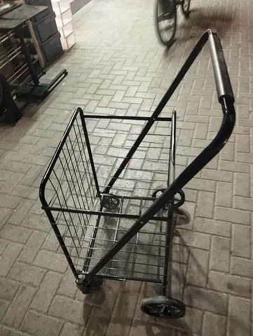 Foldable Metal Shopping Trolley/Utility Cart - Black