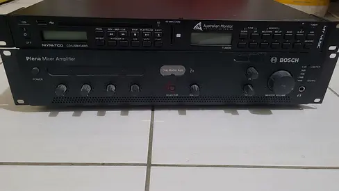 Bosch Plena 120W Commercial Mixer Amplifier & Australian Monitor Media Player Stack