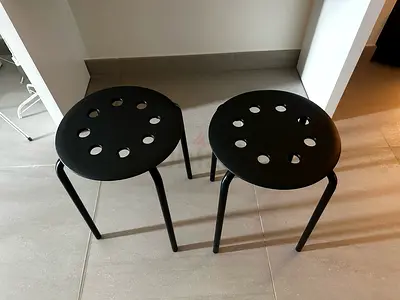 2x IKEA MARIUS Stools – Black – Very Good Condition