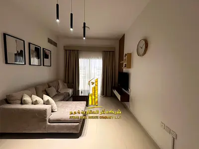Luxury apartment, second occupancy, one bedroom, living room with open balcony. Ajman, Al Jurf 2. Fully furnished, for monthly rent.