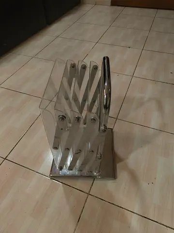 Stainless Steel & Acrylic Folding Magazine/Newspaper Rack