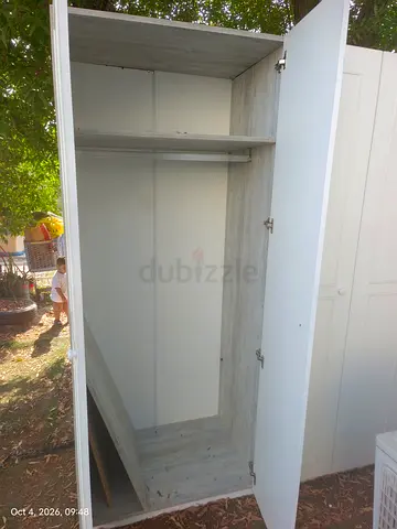 White 5-Door Freestanding Wardrobe - Good Condition