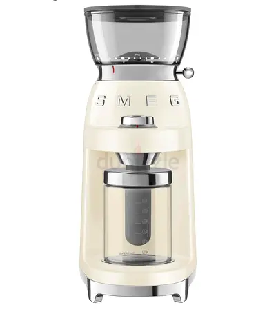 Smeg CGF03CRUK 50's Style Electric Coffee Grinder, Features a Conical Burr, 30 Bean Grinding Levels,