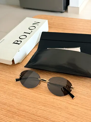 BOLON round rimless sunglasses with case - brand new