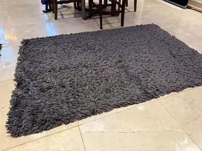 Homes r Us Shaggy Carpet Rug, 120x180cm, grey