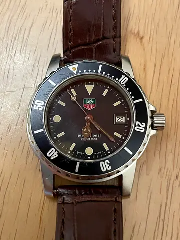 TAG Heuer Professional Vintage Men's Dive Watch with Leather Strap